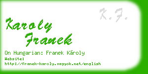 karoly franek business card