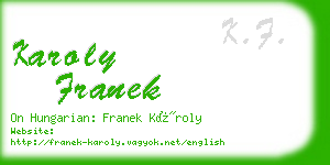 karoly franek business card